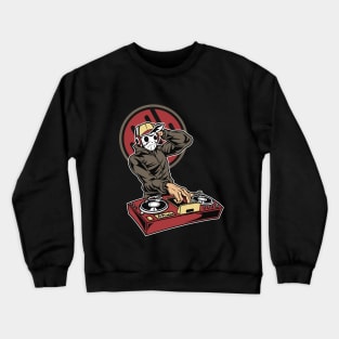 Masked DJ playing on party Crewneck Sweatshirt